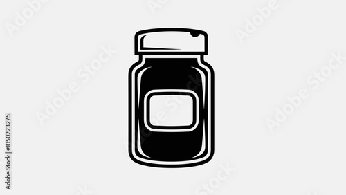 Simple Black Jar Illustration Design.