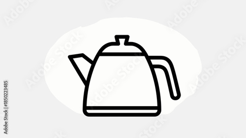 Simple Line Drawing of Kettle.