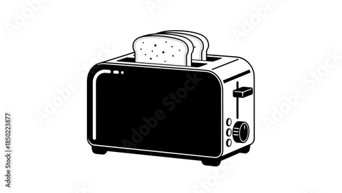 Toaster with Toast Slices Inside.