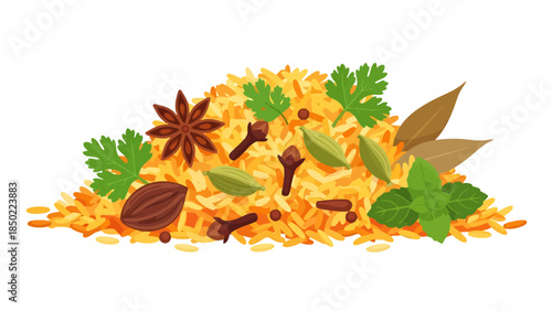 Assorted Spices and Herbs on a Cooking Surface for Flavorful Dishes