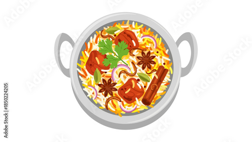 Colorful Bowls of Spicy Asian Inspired Noodle Soup with Fresh Vegetables and Herbs