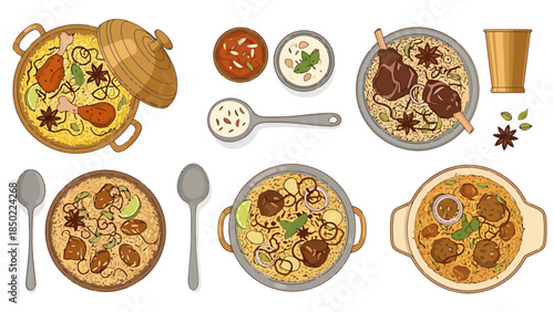 Assorted delicious breakfast dishes featuring eggs vegetables and herbs on a rustic table