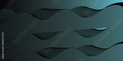 Abstract wave dynamic curve lines on transparent background. Digital energy waves technology concept.	
