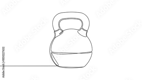 Outline illustration of a kettlebell on a white background  