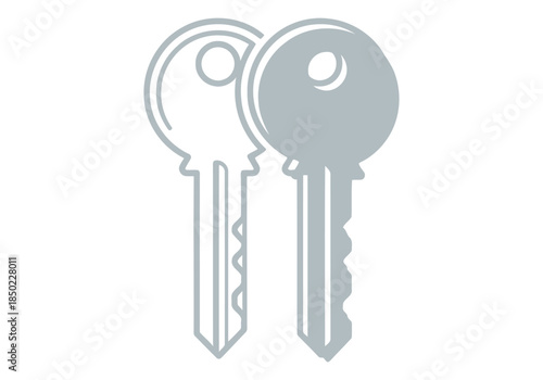 Two keys, one locked and one unlocked, symbolizing access and security