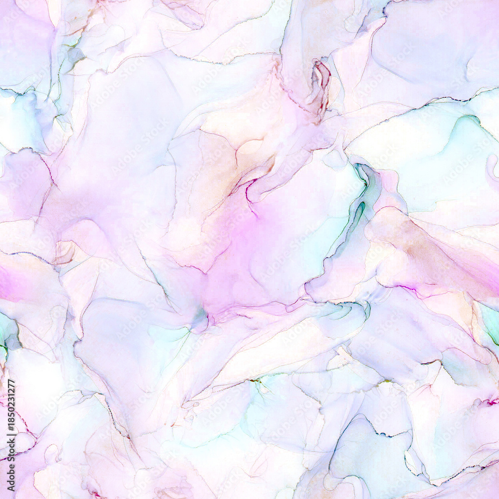 Fototapeta premium Abstract alcohol ink liquid luxury pastel colors contemporary seamless background