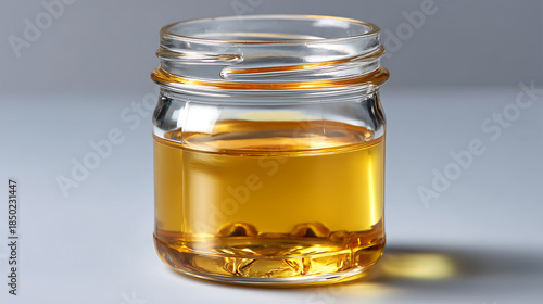 glass jar of honey , oil