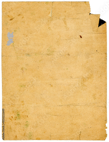 Sehr altes an den Kanten beschädigtes Papier - Papierhintergrund als blanko Leerseite