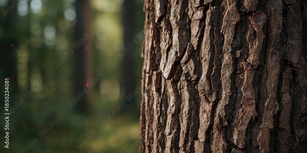 Obraz premium Detailed shot of fir tree bark highlighting natural patterns for environmental analysis