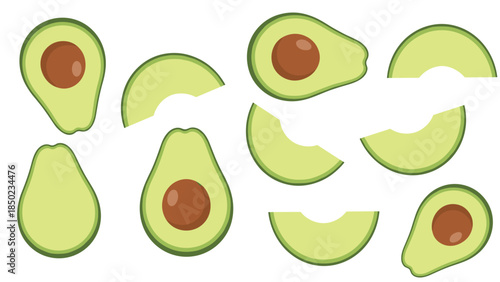Avocado Halves with Pits.