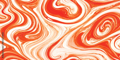Vibrant Orange & White Abstract Marble Texture With Dynamic Fluid Liquid Swirl Background for Modern Branding, Web Design & Creative Print Media Featuring Energetic High-Contrast Ink Wash Curves