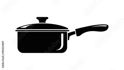 Black Sauce Pan with Lid.