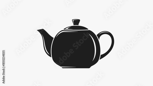 Black Silhouette Teapot Illustration.