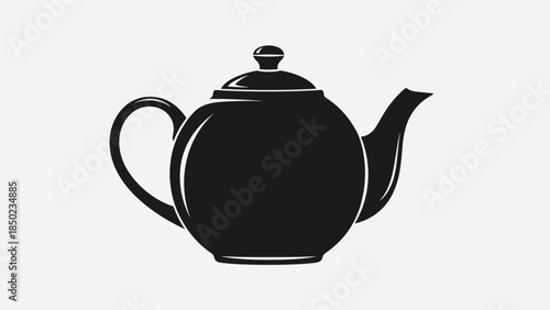 Black Teapot Silhouette Illustration Design.