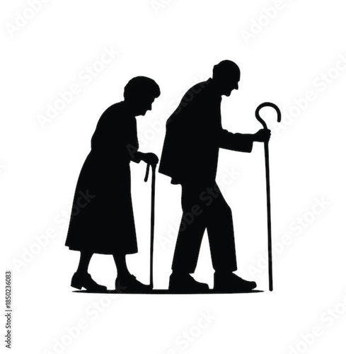 vector illustration of a senior couple