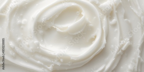 Macro image of a white curd surface serving as a background for visual layouts or textual overlays, highlighting clean texture