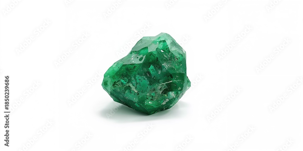 Fototapeta premium Close-up of a green nephrite mineral specimen, emphasizing mineral texture and color for geological study