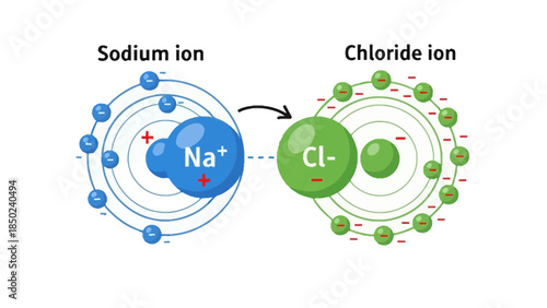 Sodium ion and Chloride ion formation