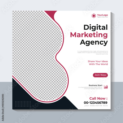 Digital marketing agency social media banner template for business advertising