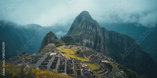 Mountain archaeological site situated in the Andes, highlighting historical significance