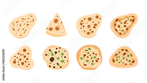 Variety of freshly baked cookies with different shapes and toppings for dessert or snack options