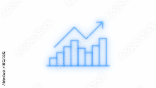 Financial data growth bar chart icon vector set. Outline business data growth bar chart on transparent background vector image.