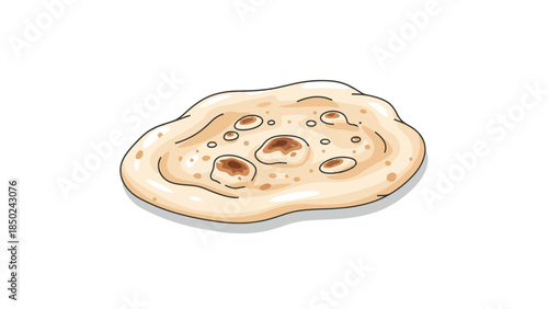 Close up of an artisanal flatbread with toppings and crispy edges