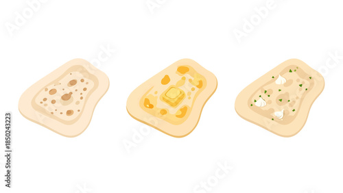 assorted pastry slices with fillings on a white background