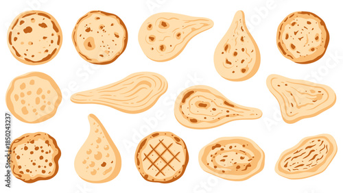 Assortment of Biscuit Cookies with Various Shapes and Textures for Baking and Snacking