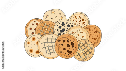 Assorted Cookies Displayed on a Flat Surface for Snack and Dessert Themes