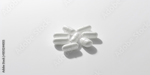 White pills on a white back...