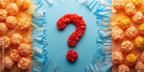 Crumpled paper balls arrang...