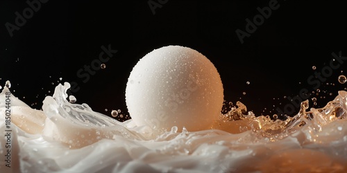 White soap foam with dense ...