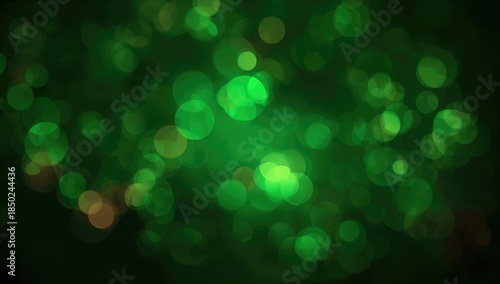 Blurred green circular boke...