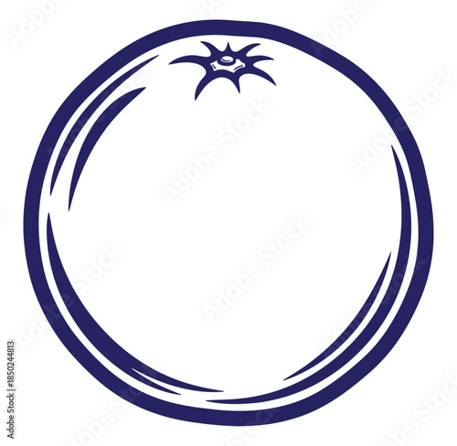 Stylized blueberry illustration isolated on white background with simplistic vector design