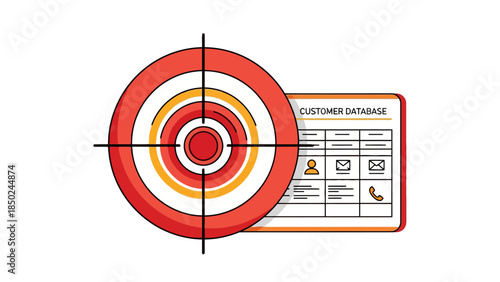Target superimposed over a customer database table