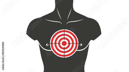 Target on a silhouette of a persons torso