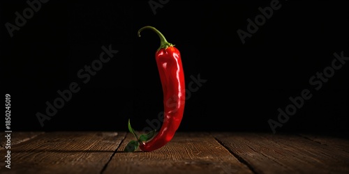 Red chili pepper placed aga...