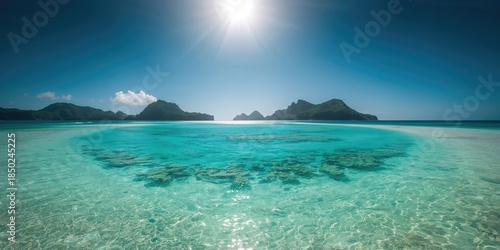 Turquoise water lagoon on M...