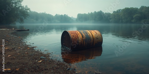 Old barrel and oil residue ...