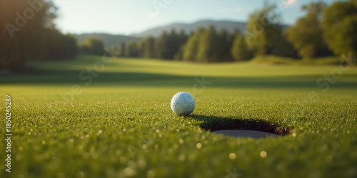 Close-up of a golf ball bes...