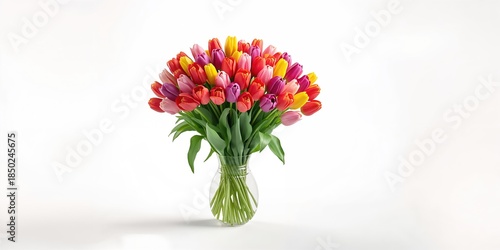 Colorful tulips displayed a...