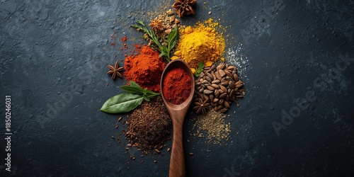 Assorted herbs and spices d...