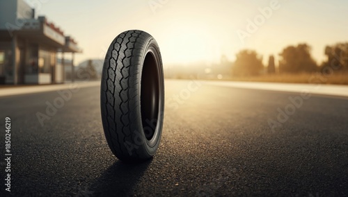 Close-up of motorcycle tire...