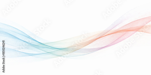 Abstract colorful wave background featuring a smooth flow of pink and blue curves with light motion lines and swirling vector shapes 