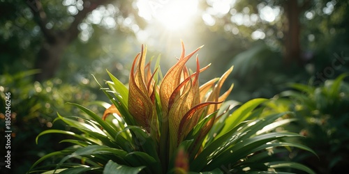 Deer antler nail plants, epiphytic ferns in the Platycerium group, displayed for botanical study, World Plant Day