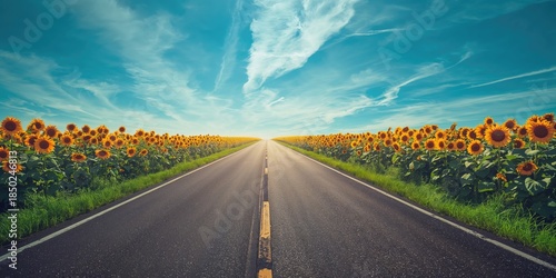 Sunflower field alongside a...