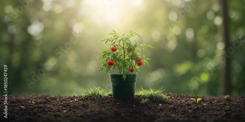 Tomato plant in early nurse...