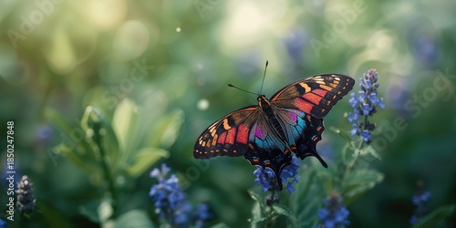 Blue vervain flowers with a...