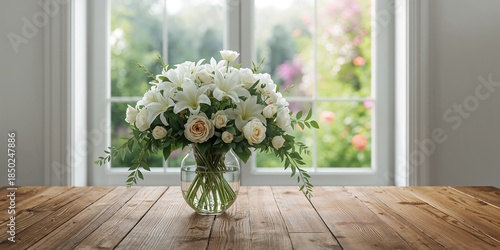 Flowers blooming by a windo...